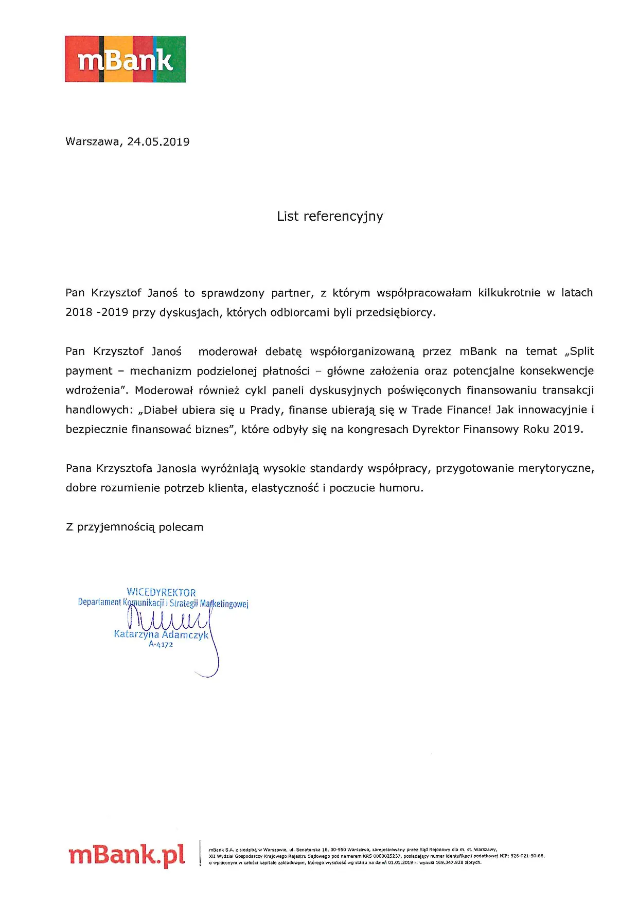 konferansjer referencje mBank